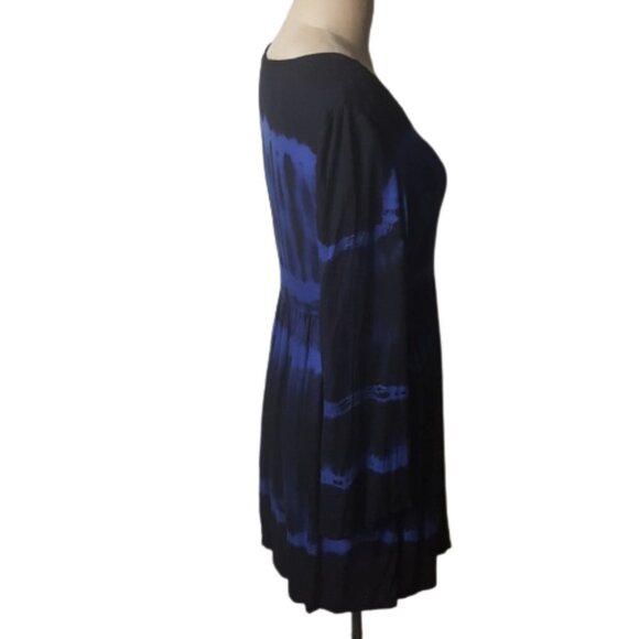 2/$40 Cute California Moonrise boho tie dye tunic knee length bell sleeve dress - Picture 9 of 12